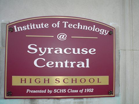 Plaque at the school